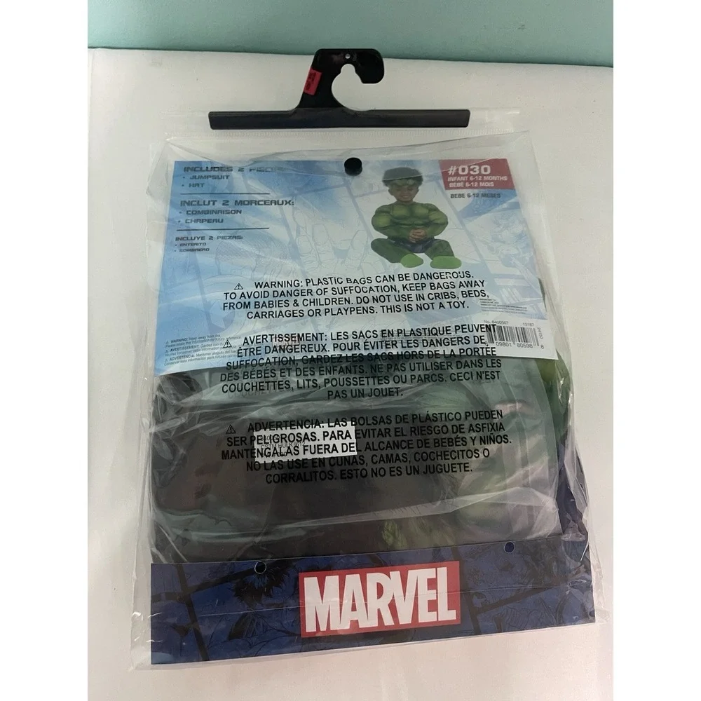 Marvel Infant Hulk Costume Green and Purple - Picture 3 of 3